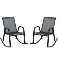 SCHAUKELSTUHL Schwarz(2er-Set) - Schwarz, Metall (62/86/91cm) - COSTWAY