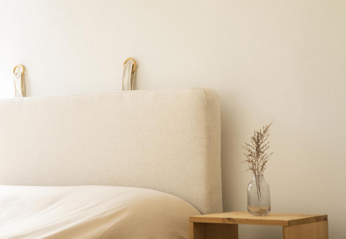 LINO-KOPFTEIL mit Naturkautschuk-Schaum TEXTIL - Naturfarben, Textil (110/60/8cm) - RNT By Really Nice Things