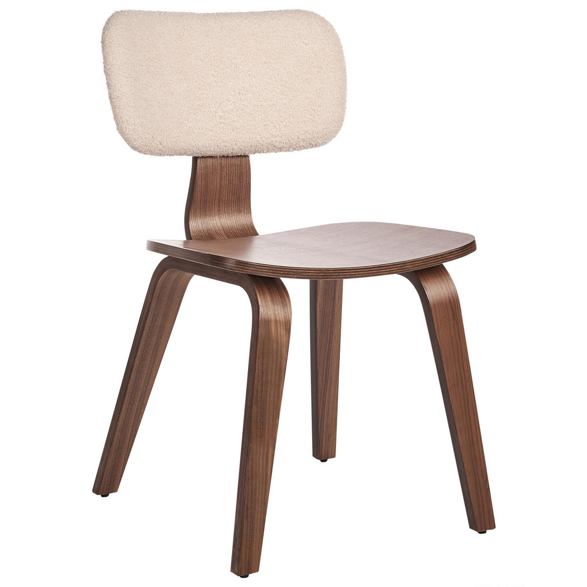 ESSZIMMERSTUHL 2er-Set Hellbeige/Dunkelbraun Lucinda - Beige/Dunkelbraun, Textil (49/79/55cm) - Beliani