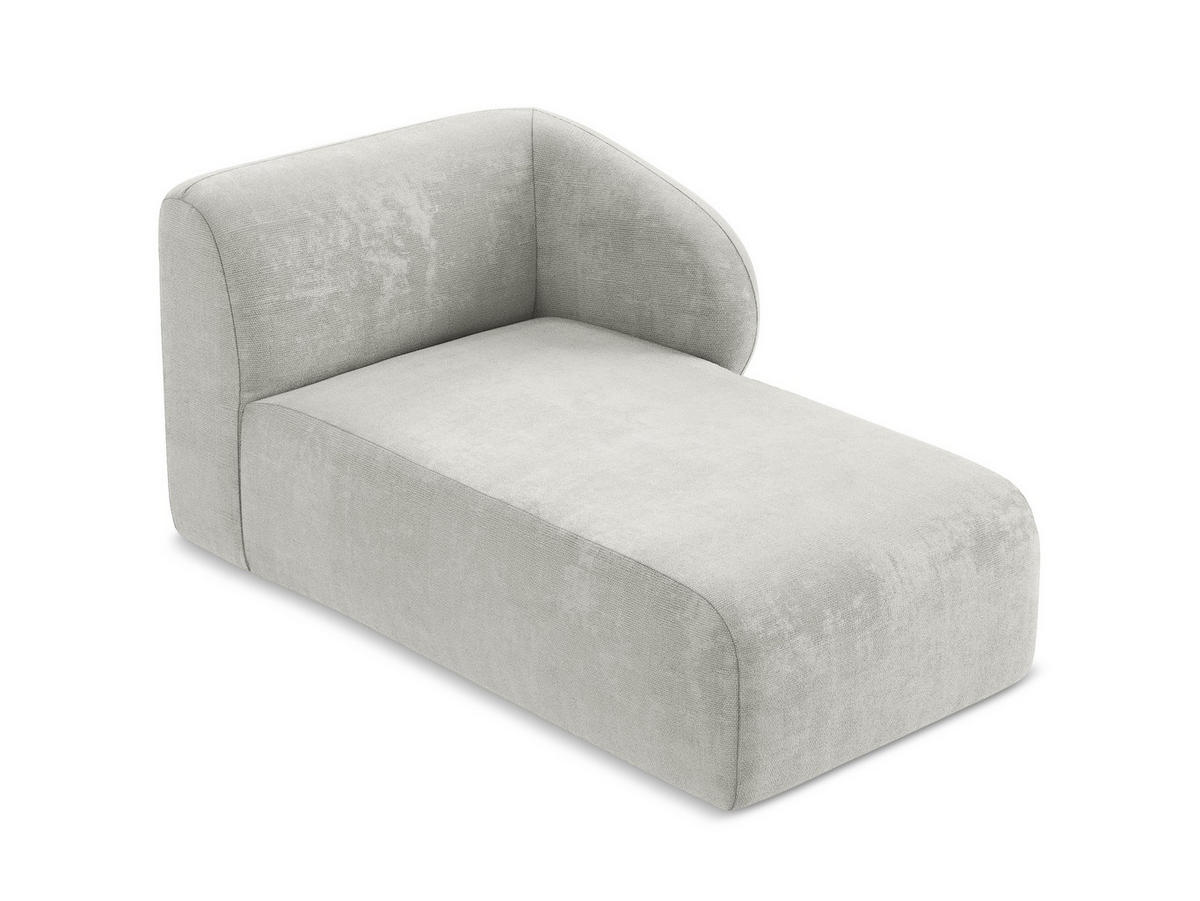 SOFAELEMENT Rechts Chenille Stoff Grau - Hellgrau/Schwarz, Holzwerkstoff/Kunststoff (91/75/166cm) - Makamii