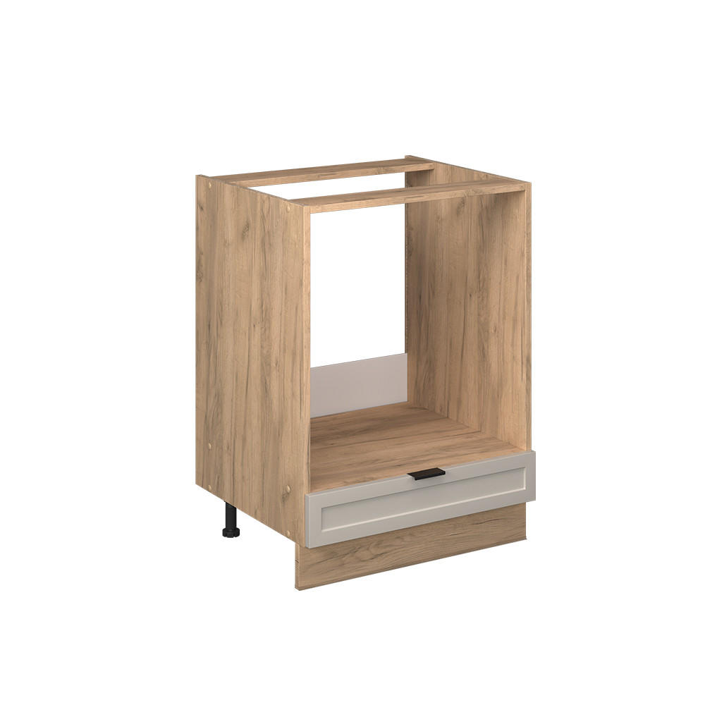 HERDUMBAUSCHRANK Fame-Line GrauBeige 60 cm ohne AP - Greige/Eiche Wotan, Holzwerkstoff (60/82/51.6cm) - Vicco
