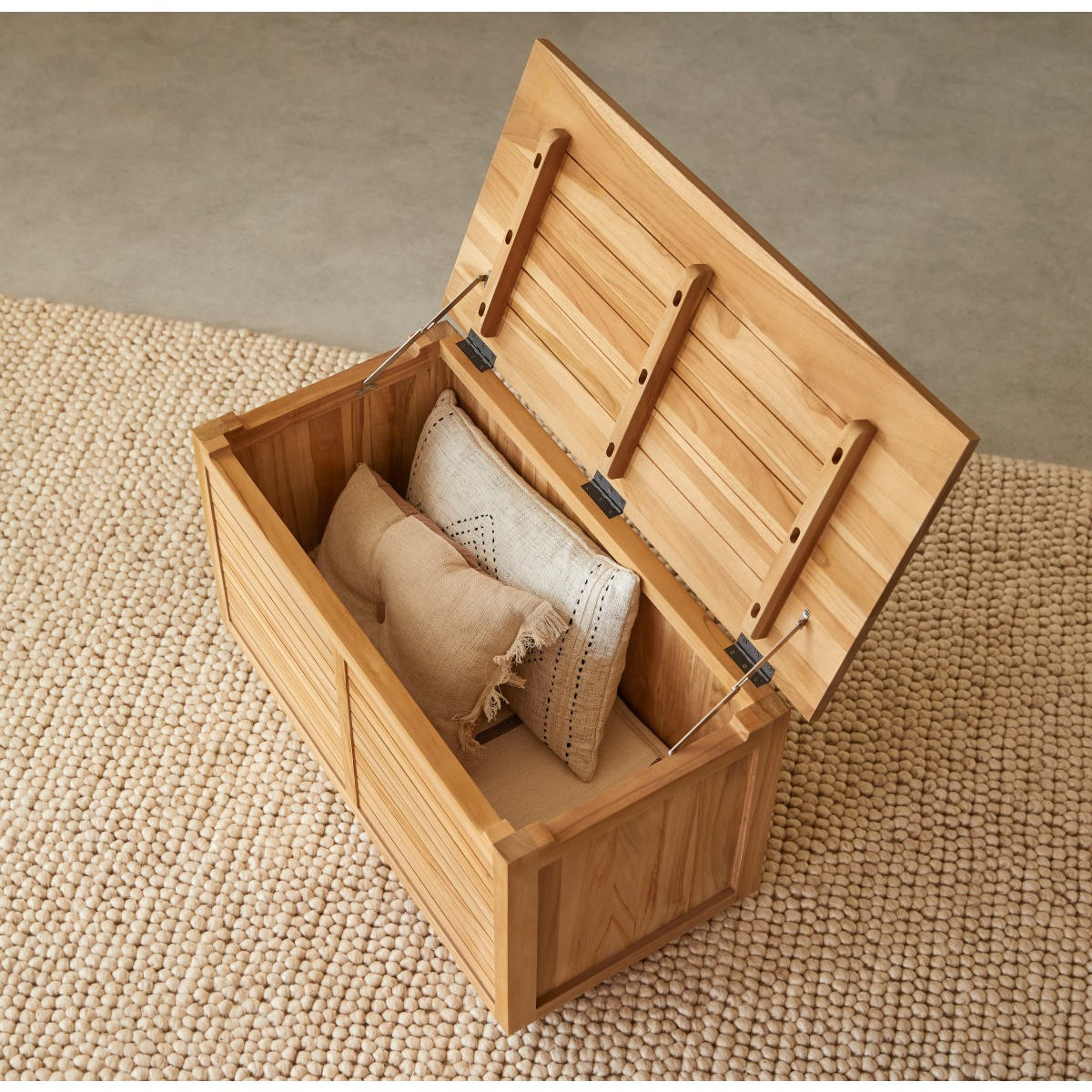 TRUHE Suzette Hellbraun aus Teak - Hellbraun, Holz (80/45/40cm) - Tikamoon