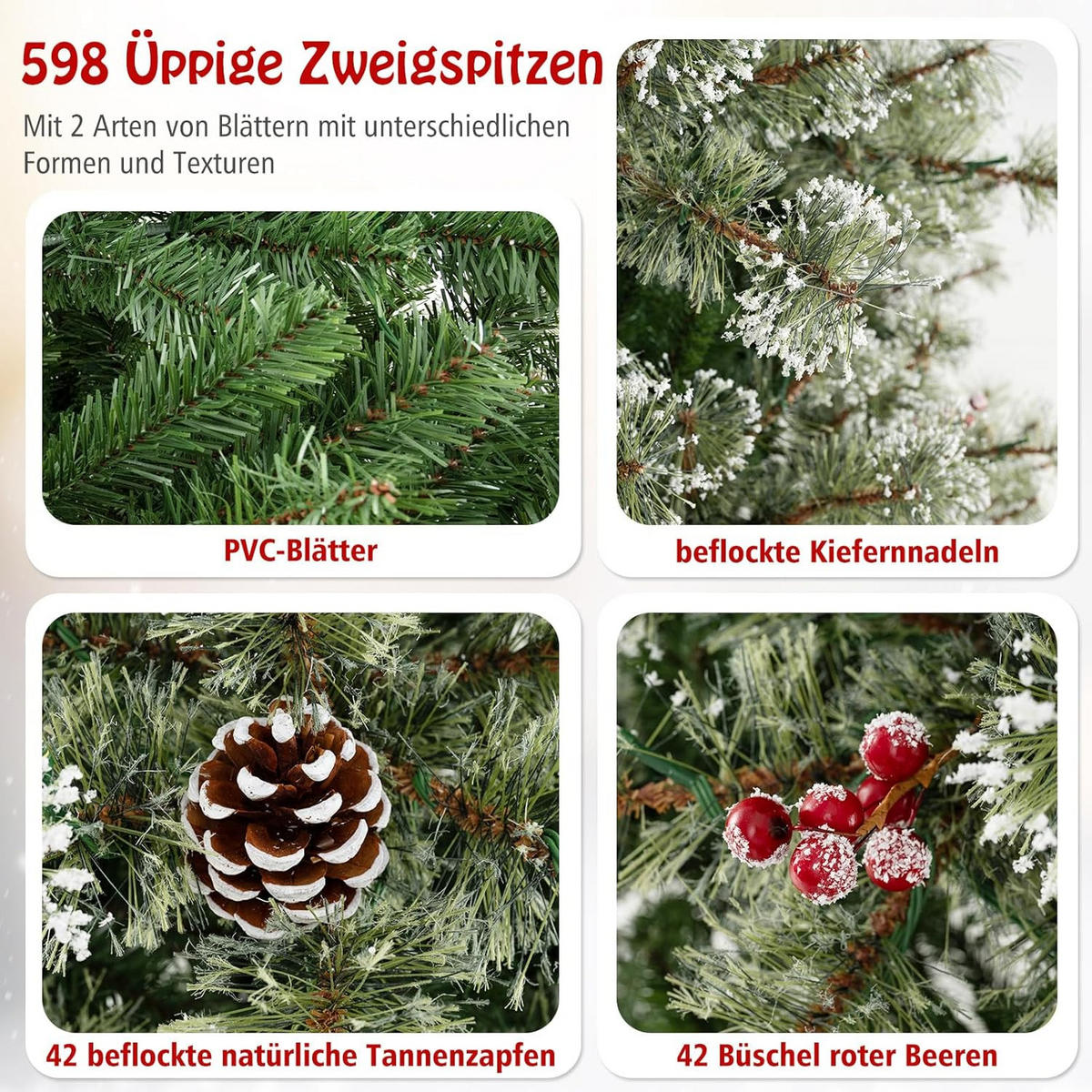 WEIHNACHTSBAUM Grün - Grün, Kunststoff (180cm)