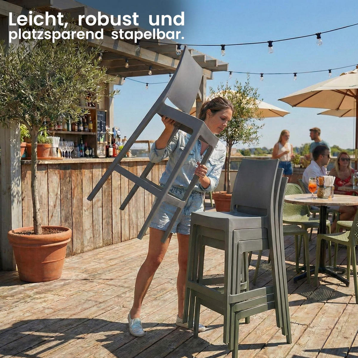 BARHOCKER Kunststoff Dunkelgrau - Dunkelgrau, Kunststoff (41/106/52cm) - CLP