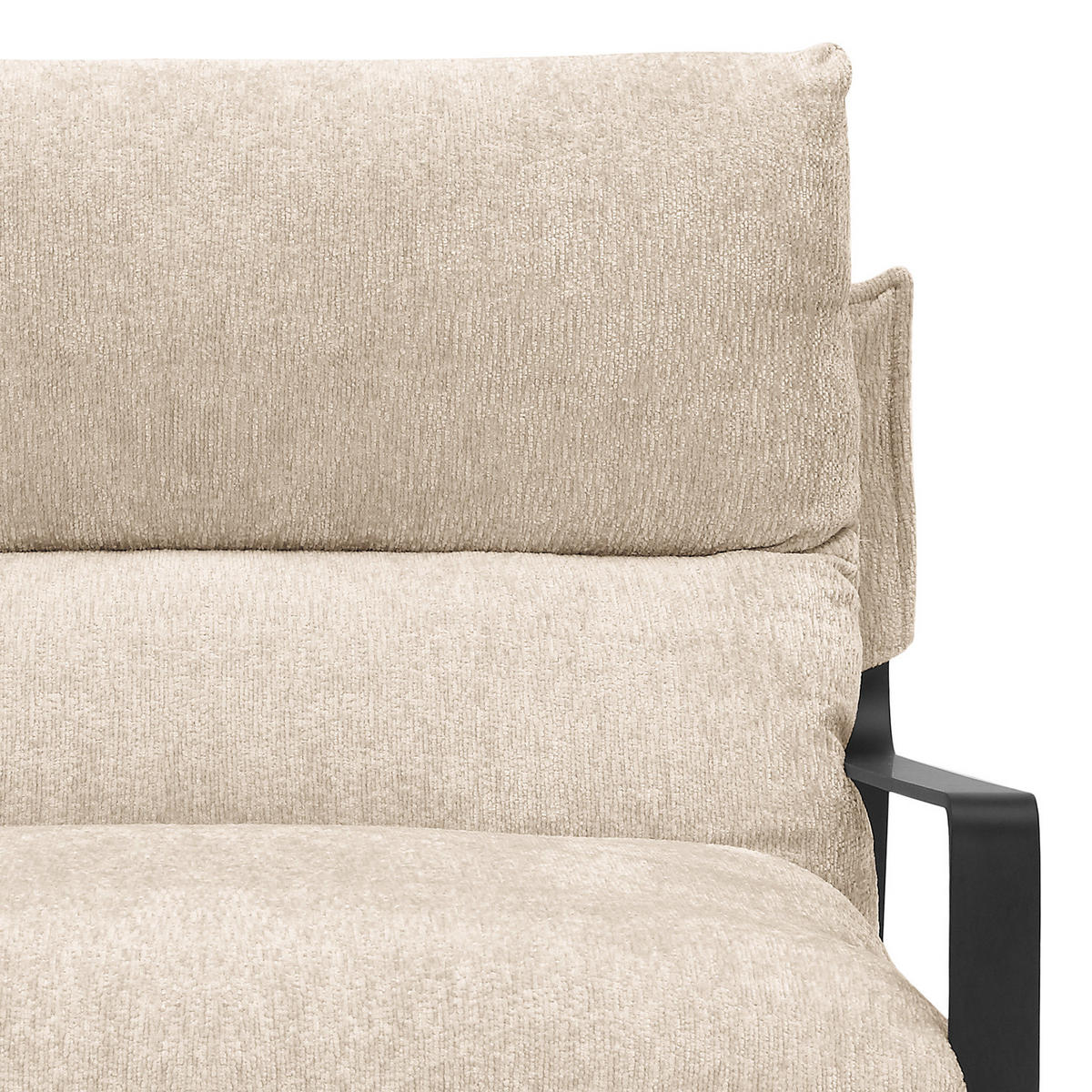 LOUNGESESSEL - Beige/Schwarz, Textil/Metall (76/76/81cm) - home24