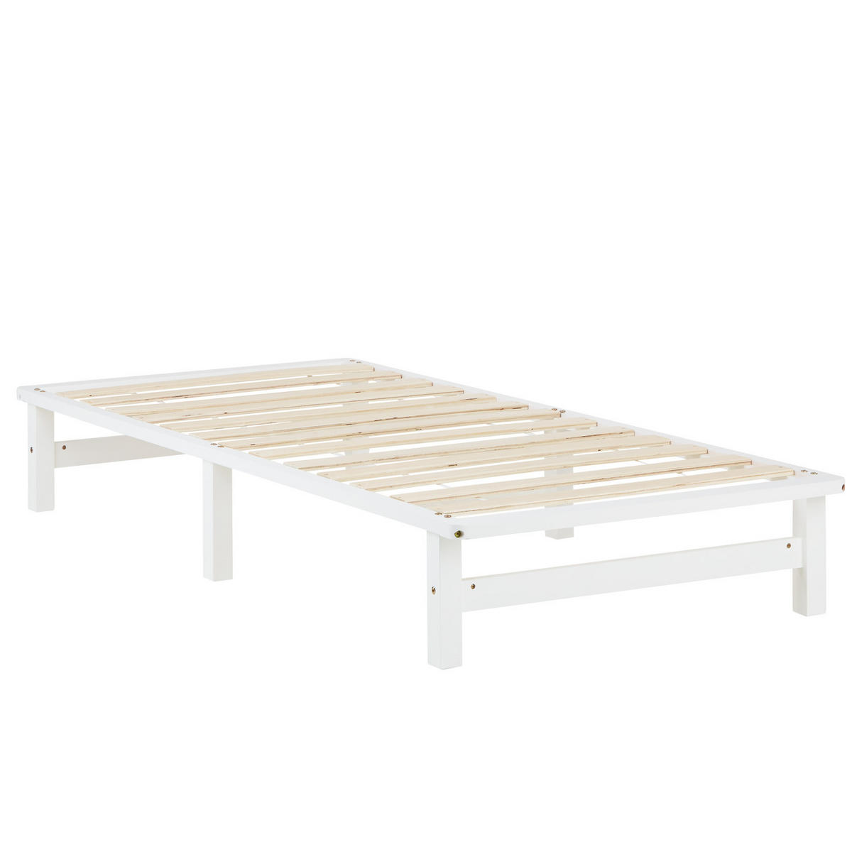 HOLZBETT mit Matratze 90/200 cm weiß - Weiß, Holz (90/200cm) - Homestyle4u