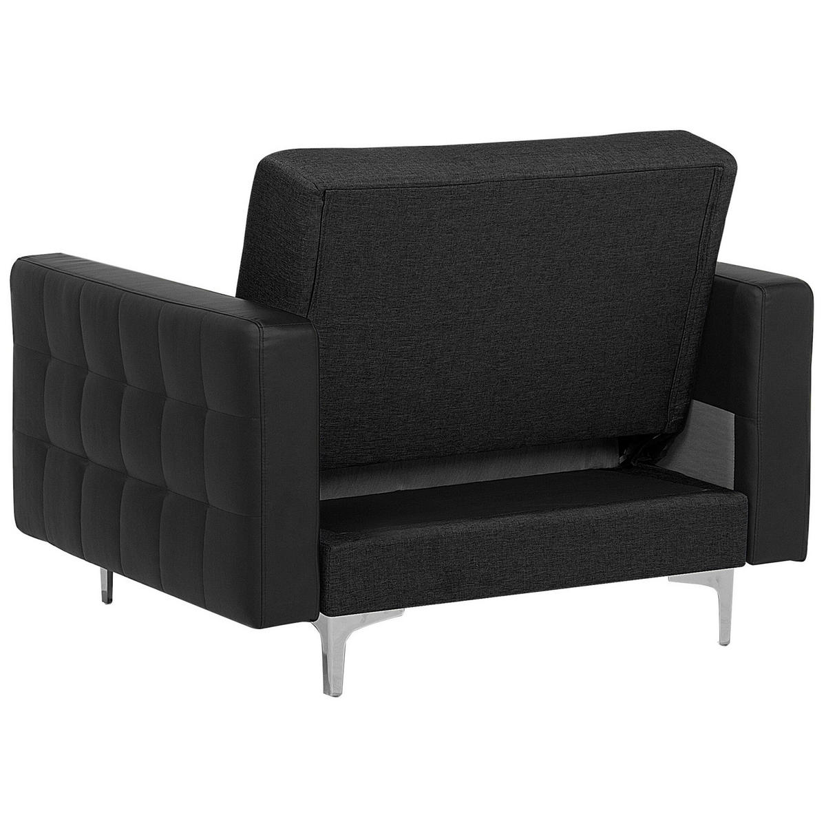 SESSEL Polsterbezug graphitgrau Aberdeen - Silberfarben/Graphitfarben, Textil (106/83/88cm) - Beliani
