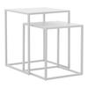 BEISTELLTISCH-SET 2 TLG. Vejen - Weiß, Metall (40/40/49cm) - [en.casa]