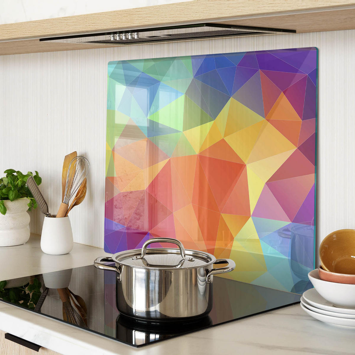 GLASPLATTE 60x52 cm Geometrische Figuren - Multicolor, Glas (60/0.4/52cm) - TULUP