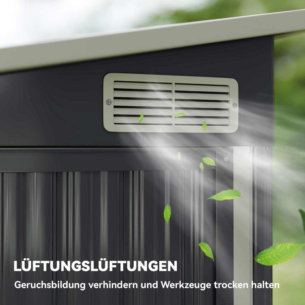 GERÄTEHAUS Verzinkter Stahl Dunkelgrau - Dunkelgrau, Metall (132/185/234cm) - Outsunny