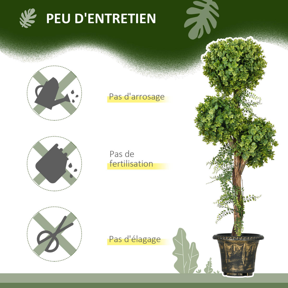 KUNSTBAUM Grün realistisch mit Topf 115 cm - Grün, Kunststoff (115cm) - PANGIVO