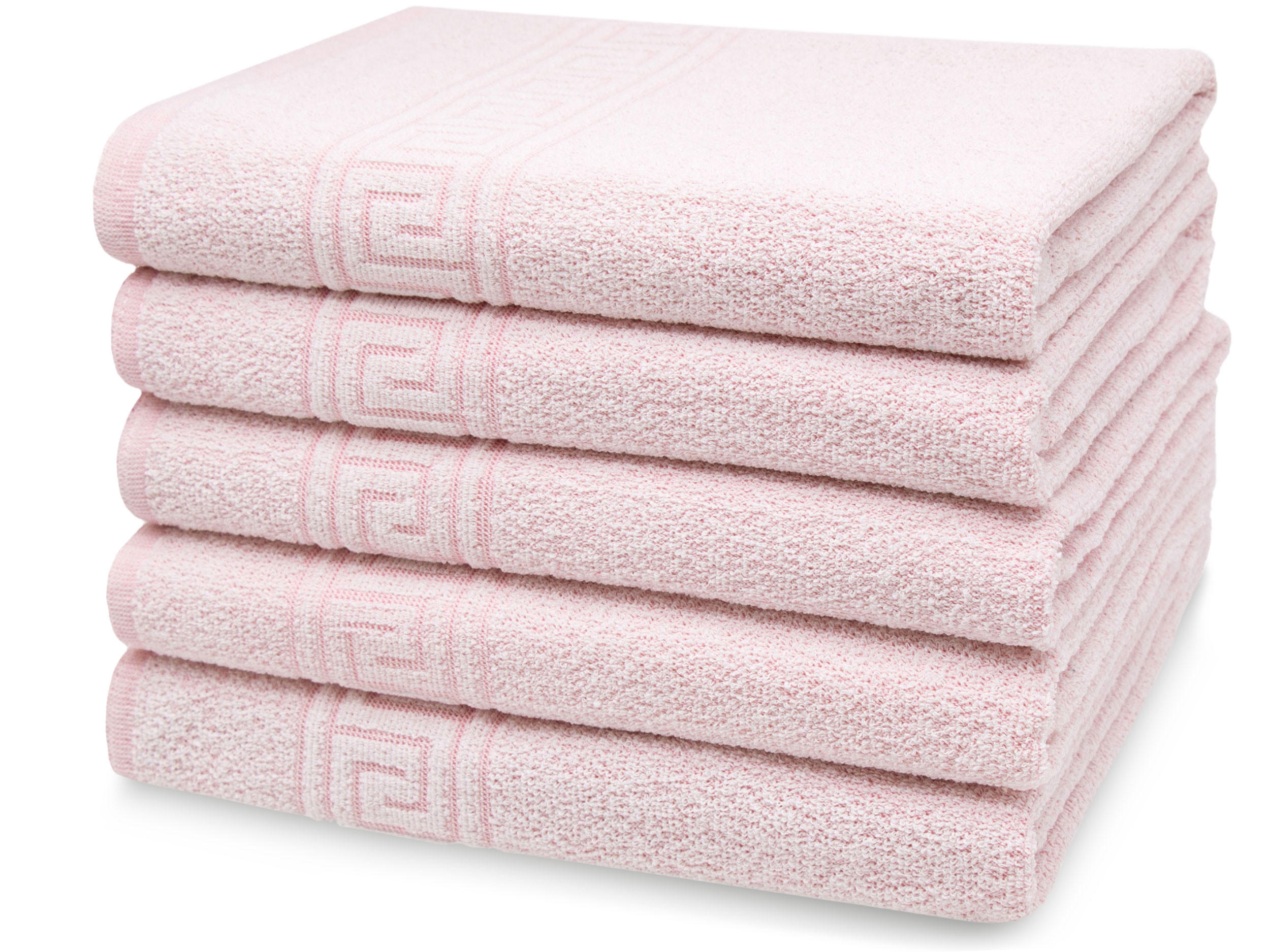 DUSCHTÜCHER, 5er-Set, 70x140 cm, 80% Baumwolle, 20% Polyester, Rosa - Rosa, Naturmaterialien (70/140cm) - Zollner