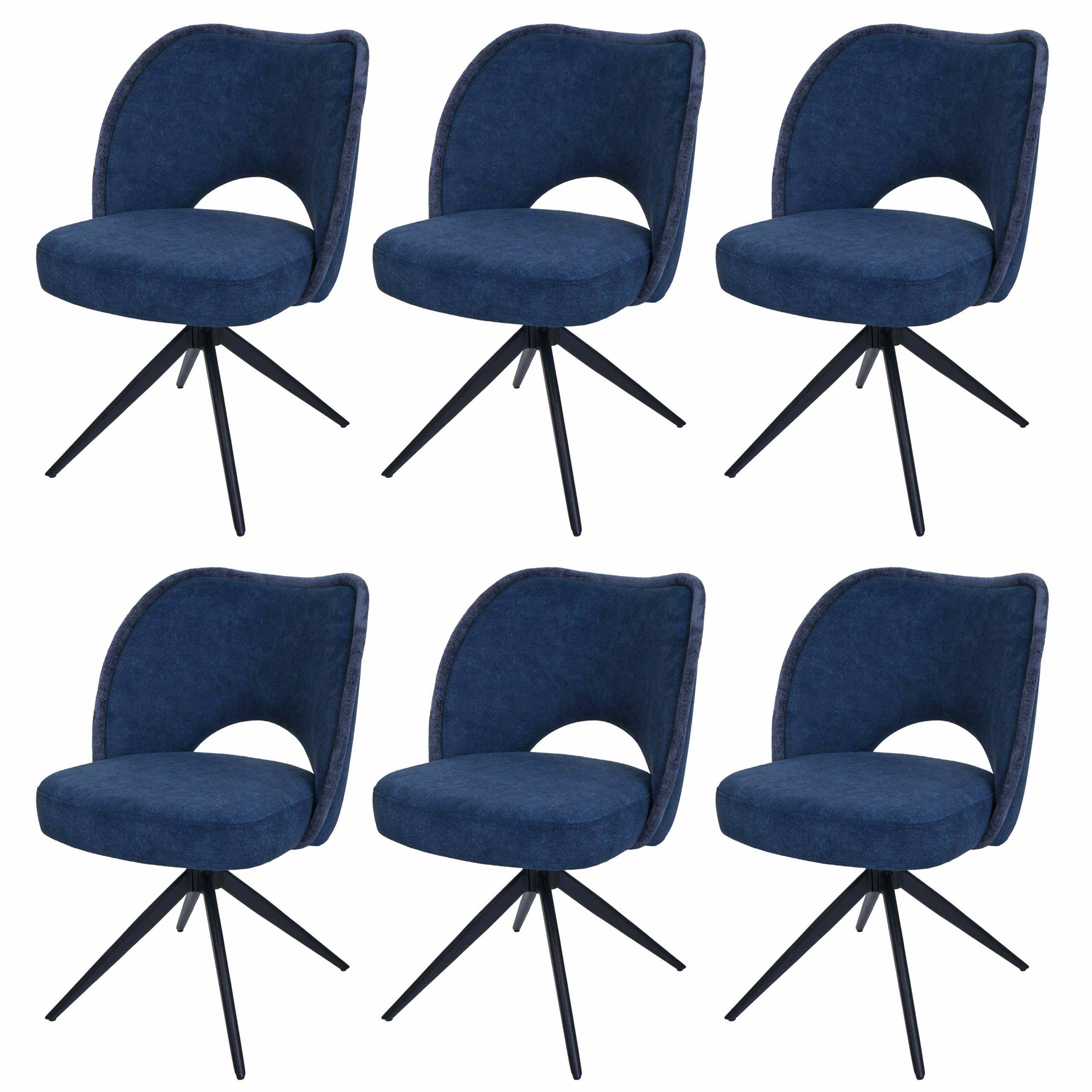 ESSZIMMERSTUHL Blau 6er-Set - Blau, Textil (54/8/60cm) - MCW