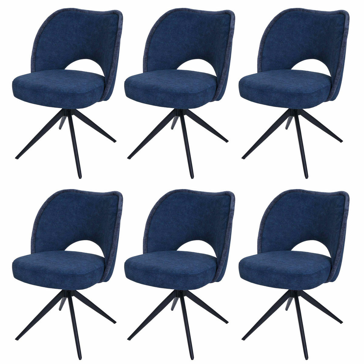 ESSZIMMERSTUHL Blau 6er-Set - Blau, Textil (54/8/60cm) - MCW