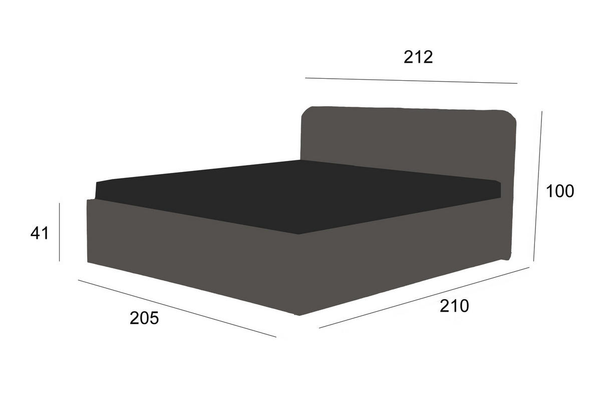 POLSTERBETT Mailand Gold 200 x 200 x 40 cm Stauraum ohne hydraulische Funktion Ohne Matratze und Lattenrost - Goldfarben, Holz (200/200cm) - Halmon Schlafkomfort Betten 