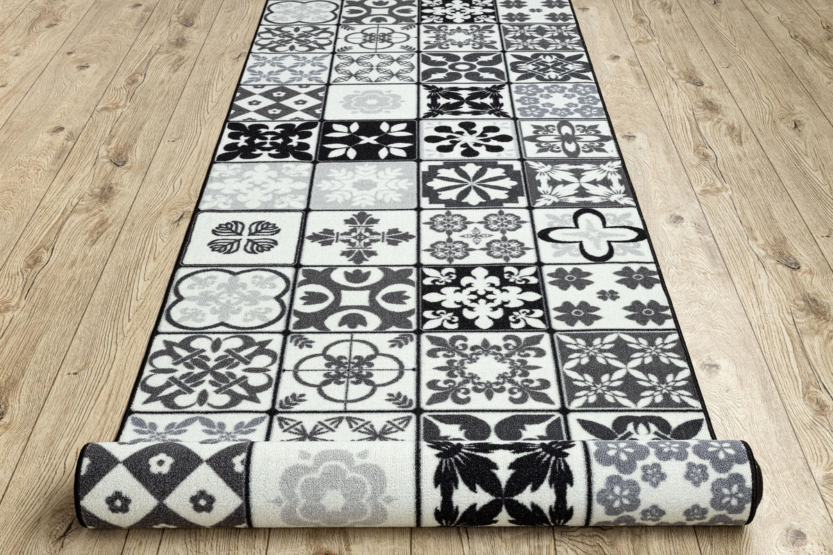 LÄUFER Antirutsch AZULEJO 80/110 cm - Grau, Textil (80/110cm) - rugsX