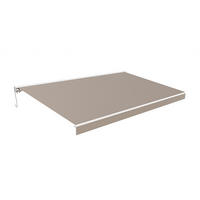 HALBKASSETTENMARKISE Fazzio Struktur weiß - leinwand Taupe 5x3m motorisierte - Premium-Leinwand 320g/m² - Taupe, Metall (495/218/300cm) - Cazeboo