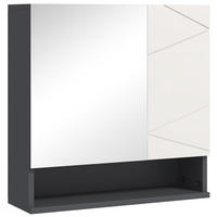 SPIEGELSCHRANK mit Spiegel, 55x17x55cm Grau - Grau, Holzwerkstoff (17/55/55cm) - Kleankin