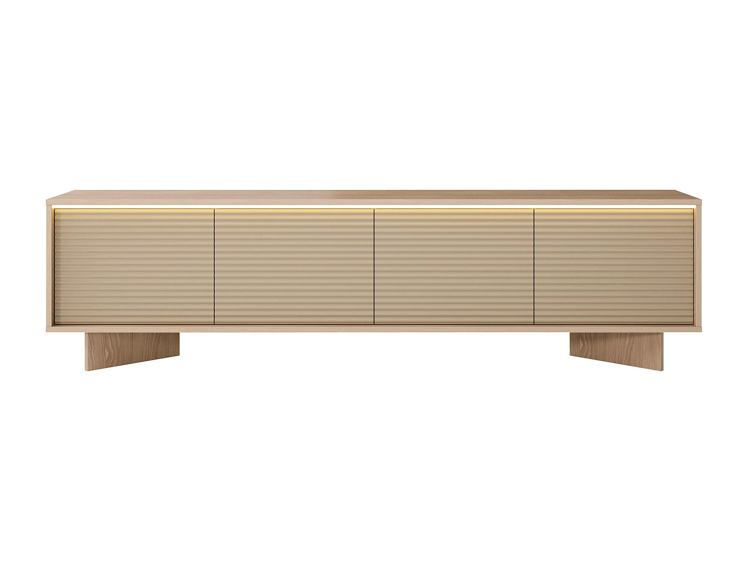 TV-BOARD - 204 cm x 54.4 cm - holz - beige, naturfarben hell Mayrona - Beige/Naturfarben, Holz (204/40/54.4cm) - Vente-Unique