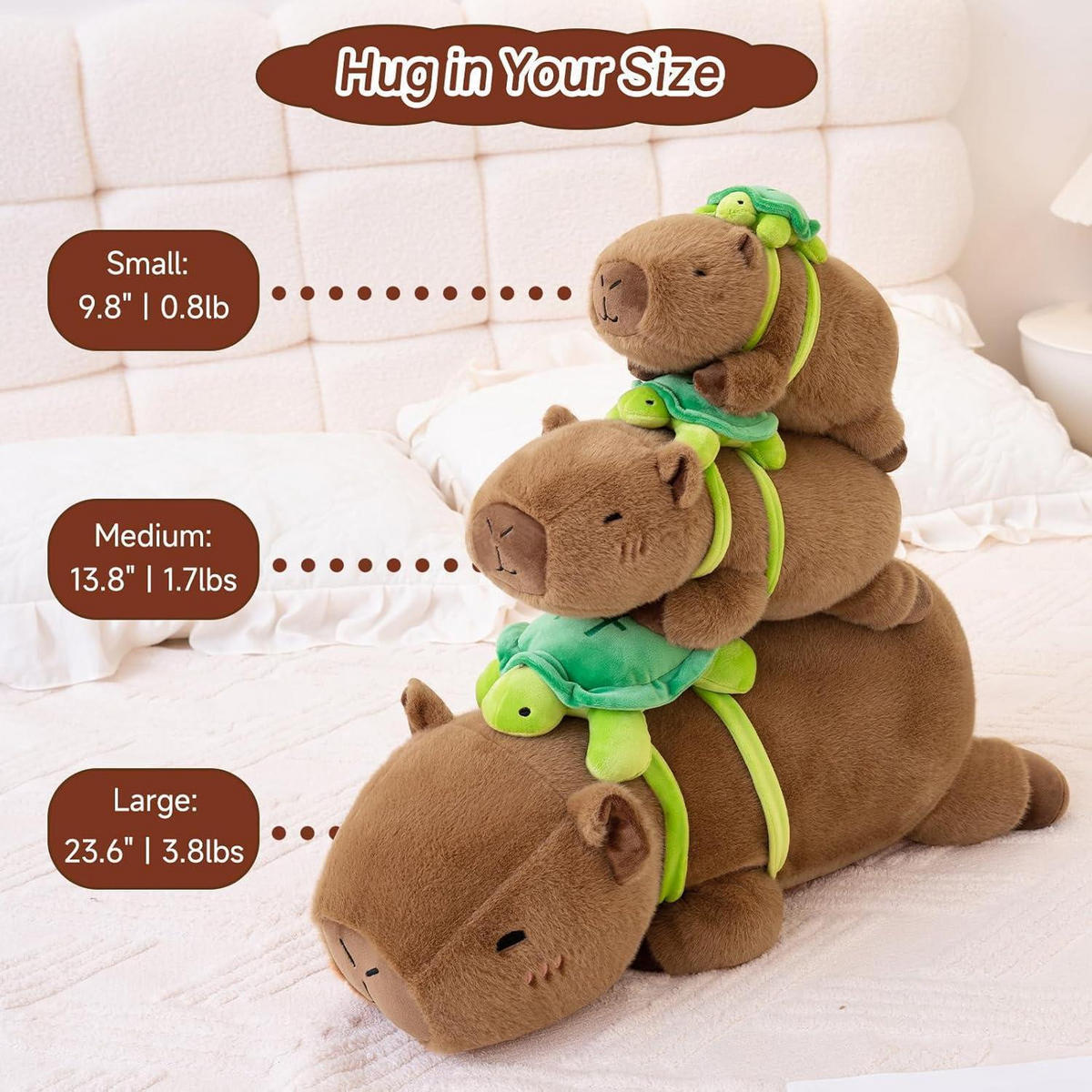PLÜSCHTIER Capybara mit Schildkröte 35 cm - Braun, Textil (18/35cm)