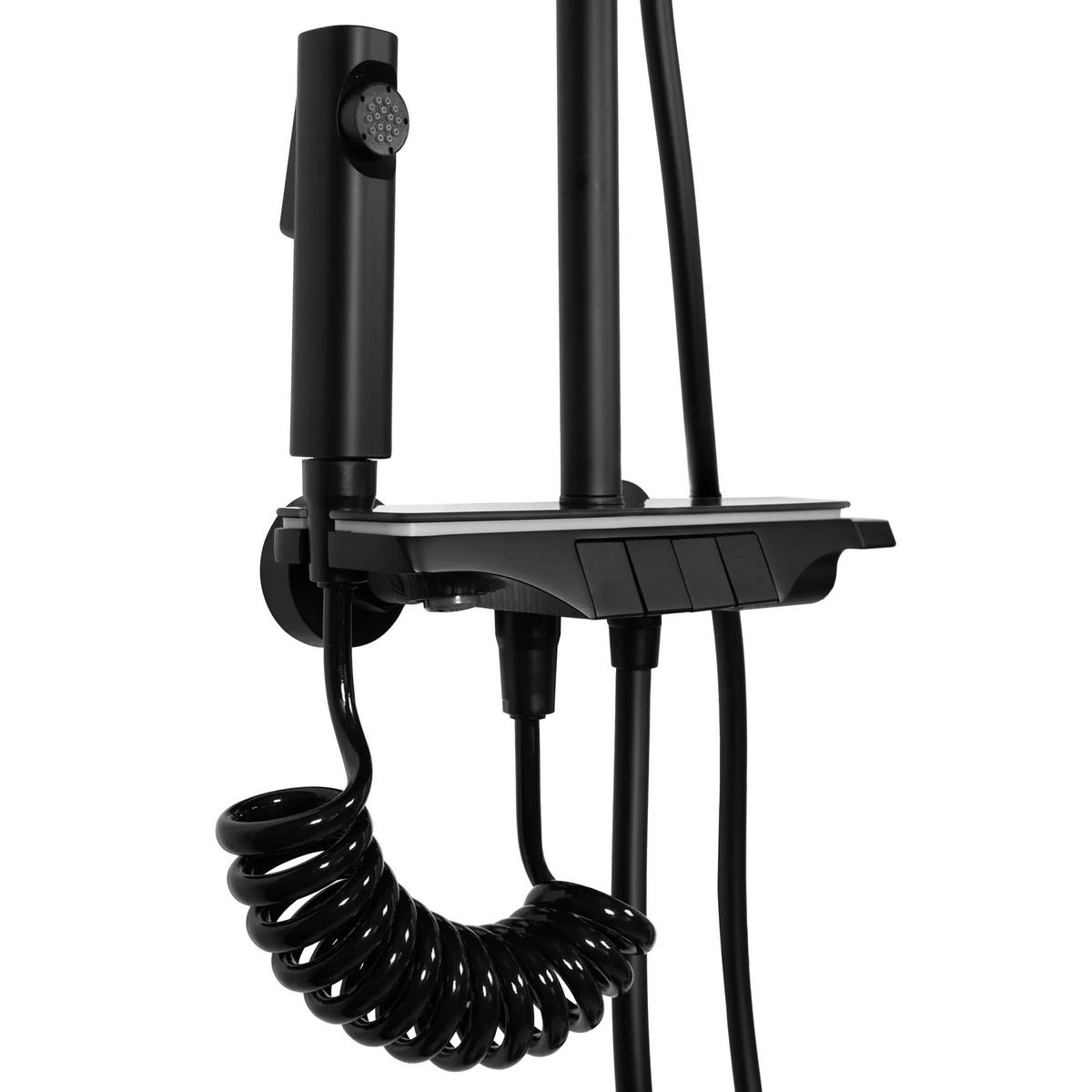 DUSCHGARNITUR Rea Savio Led Black - Schwarz, Metall (28/120/13cm) - REA