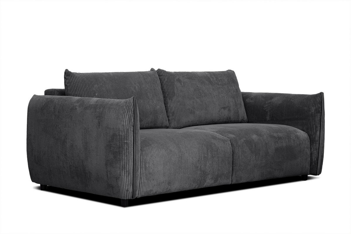 SOFA TAUER 3-Sitzer, dunkelgrau - Dunkelgrau/Schwarz, Holzwerkstoff/Kunststoff (112/84/206cm) - Courtois Laville
