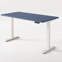 SCHREIBTISCH Elektrisch Höhenverstellbarer HomeOne 160x80cm Weiß/Blau mit Memory-Funktion, Anti-Kollisions Technologie - Blau/Weiß, Holzwerkstoff (80/160/62cm) - Desktronic