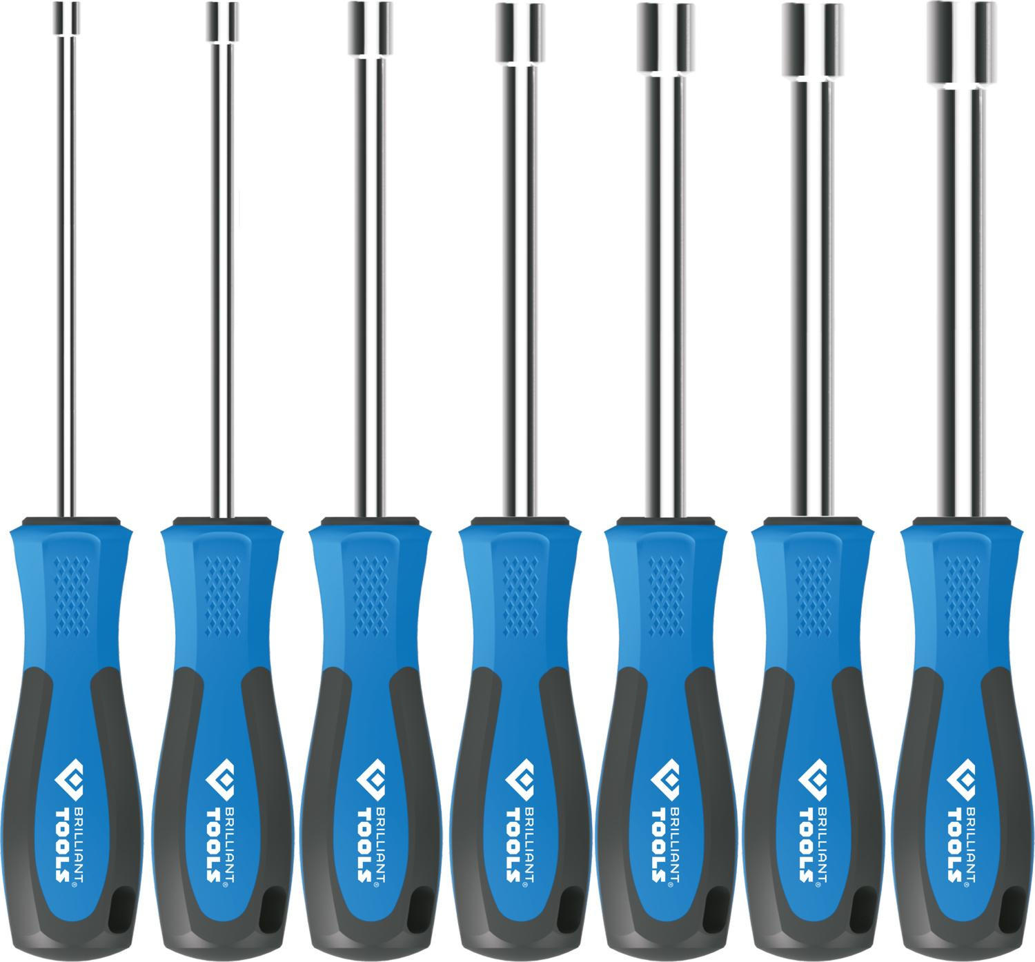 STECKNUSS-SCHRAUBENDREHER-SATZ, 7-TLG, 5 - 12 MM - Multicolor, Kunststoff/Metall (25/32cm) - BRILLIANT TOOLS