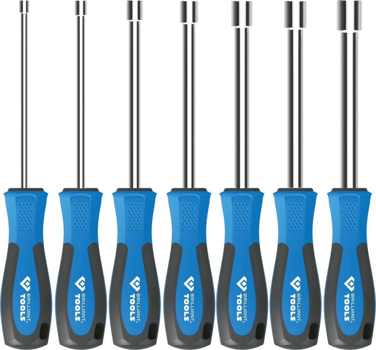 STECKNUSS-SCHRAUBENDREHER-SATZ, 7-TLG, 5 - 12 MM - Multicolor, Kunststoff/Metall (25/32cm) - BRILLIANT TOOLS