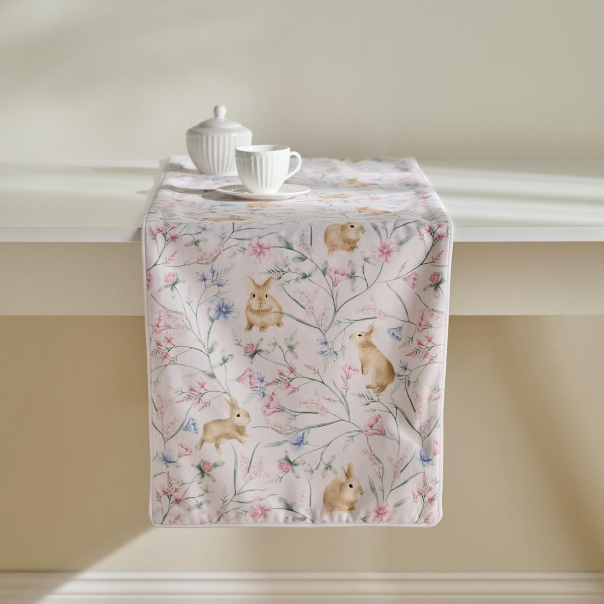 TISCHLÄUFER Kirossi - Hellrosa, Textil (180/35/1cm) - home&you