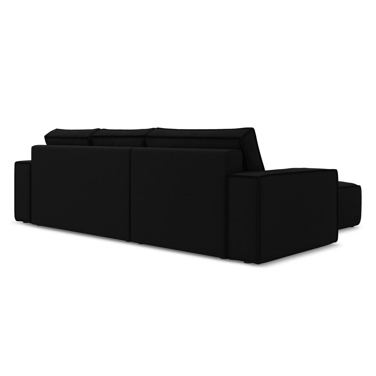 ECKSOFA mit Schlaffunktion Samt Stoff Schwarz - Schwarz, Kunststoff/Textil (185/290cm) - LaMiaSofa