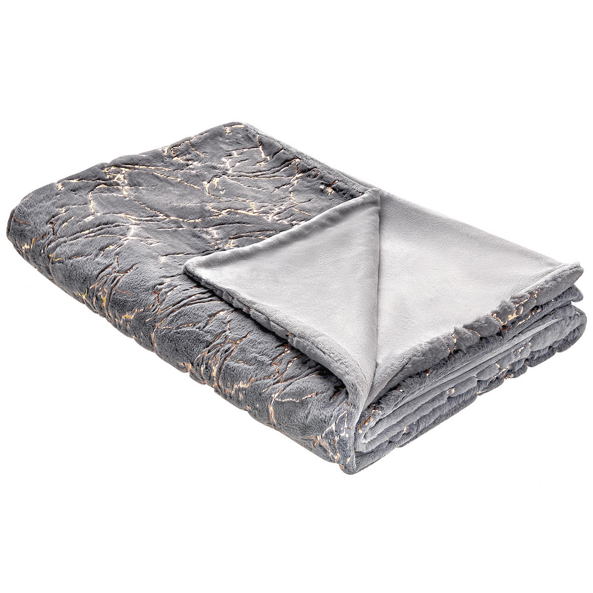 DECKE Grau Godavari 130/180 cm - Grau, Textil (130/180cm) - Beliani