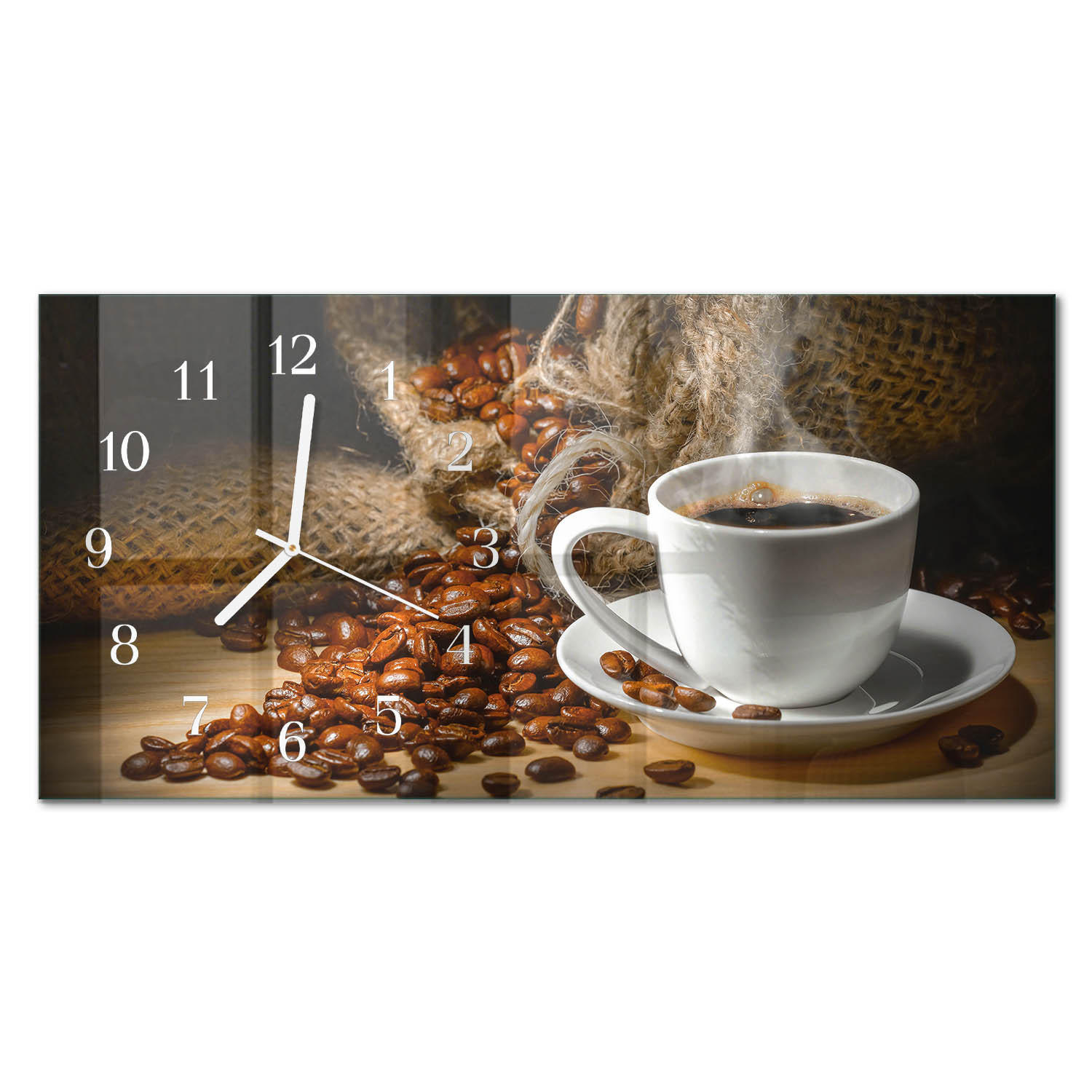 WANDUHR 60x30 cm - Chilischoten - Braun, Glas (60/30/0.4cm) - TULUP