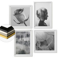 WANDBILDER 4er-Set - 50x50 cm & 40x60 cm Weißer Rahmen - Waldnebelporträt einer Frau - Weiß, Kunststoff (50/50cm) - ArtPrintCave