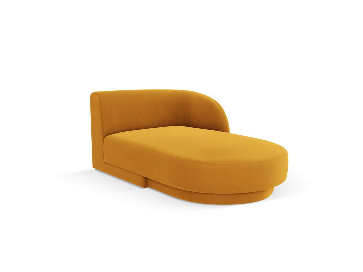 CHAISELONGUE rechts Miley aus Samt gelb - Gelb, Textil (90/70/156cm) - Micadoni