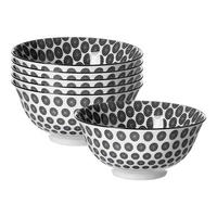 MÜSLISCHALEN Takeo Circles schwarz-weiß ø 15,5 cm 6er Set - Schwarz/Weiß, Keramik (15.5cm) - Ritzenhoff Breker