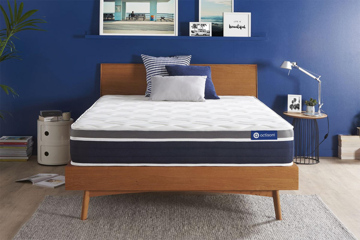 MATRATZE Actiflex confort Taschenfederkern und Memory-Schaum 200 x 200 cm h2 - Weiß, Textil (200/200cm) - ACTISOM