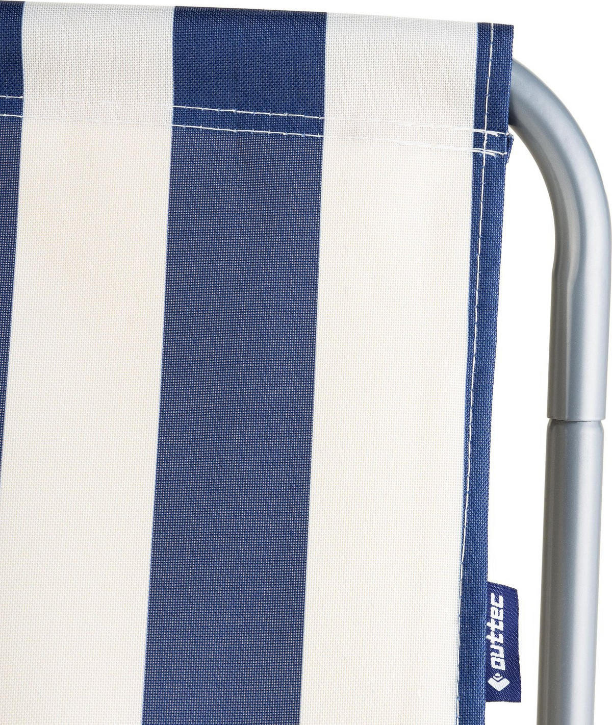 STRANDSESSEL bis 100 kg - Blau/Weiß, Textil/Metall (51/60/97cm) - Outtec