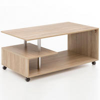 COUCHTISCH Eleganza in Grau, Melaminharzbeschichtung, mit geräumigen Ablageflächen - Beige/Schwarz, Holz (60/105/48cm) - KADIMA DESIGN