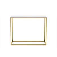 KONSOLENTISCH Well 100 Weiß, Goldene Beine - Goldfarben/Weiß, Holzwerkstoff/Metall (25/100/80cm) - Bettso