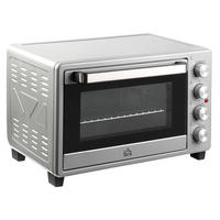 MINIBACKOFEN 32L 1600W Elektrischer Ofen mit Umluft, Backblech, Grillrost & Krümelblech, Edelstahl Glas, Silber - Silberfarben, Metall (52.2/33.5/38.1cm) - Beaface