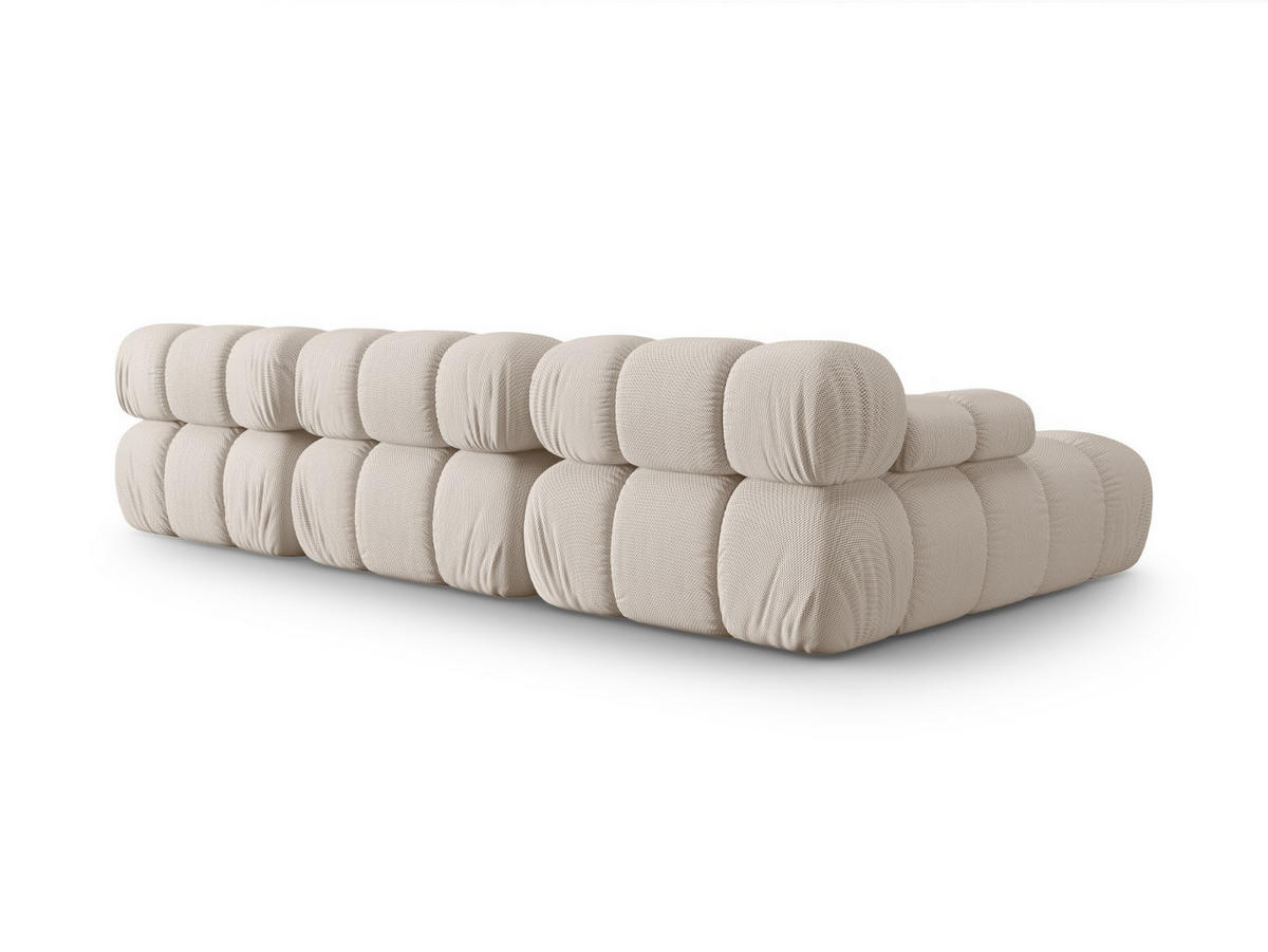 ECKSOFA modular links Bellis aus 3D-Stoff leichtes beige 4 Sitzplätze - Creme, Textil (155/282cm) - Micadoni