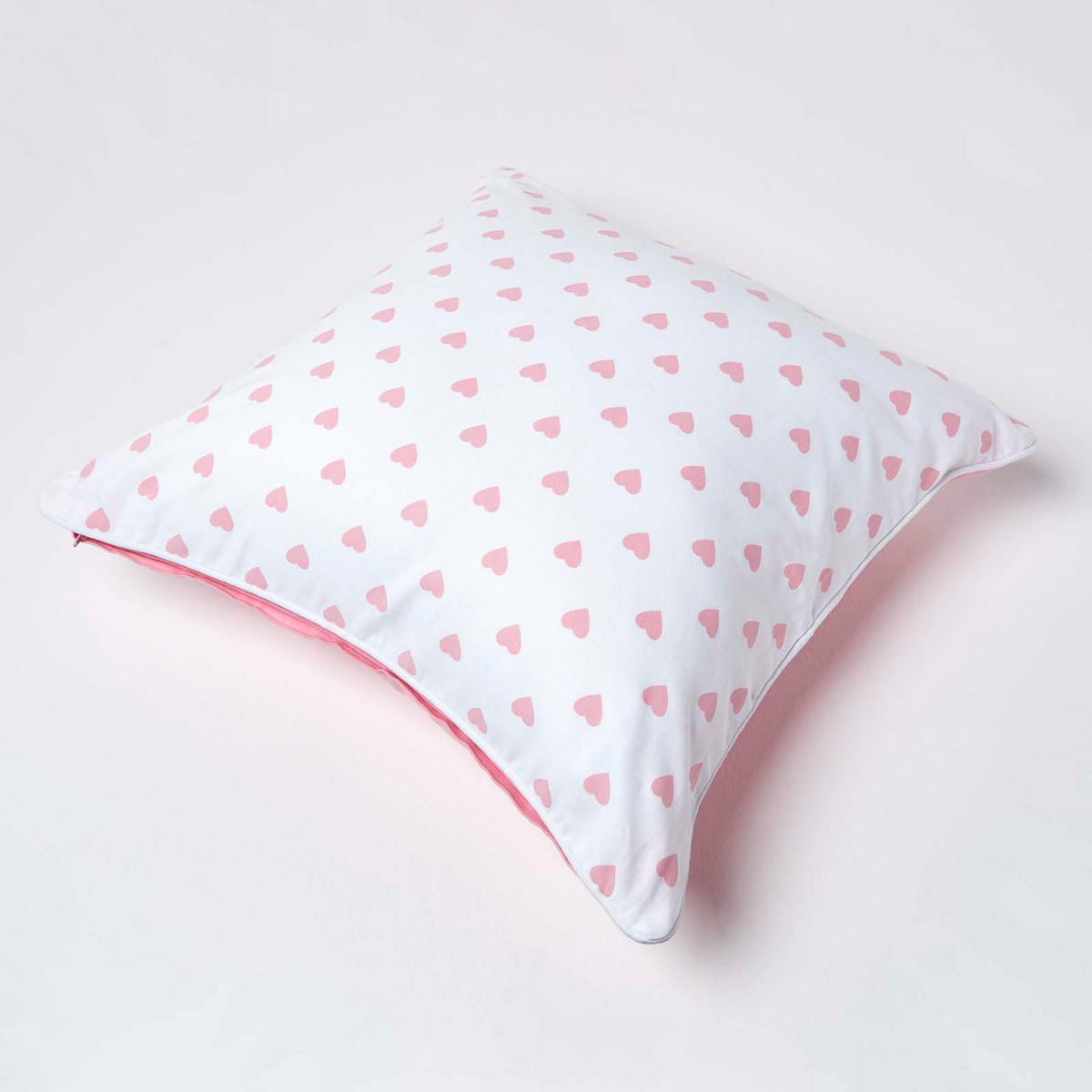 KISSENHÜLLE Herzen 60/60 cm, 100% Baumwolle - Rosa, Textil (60/60cm) - Homescapes