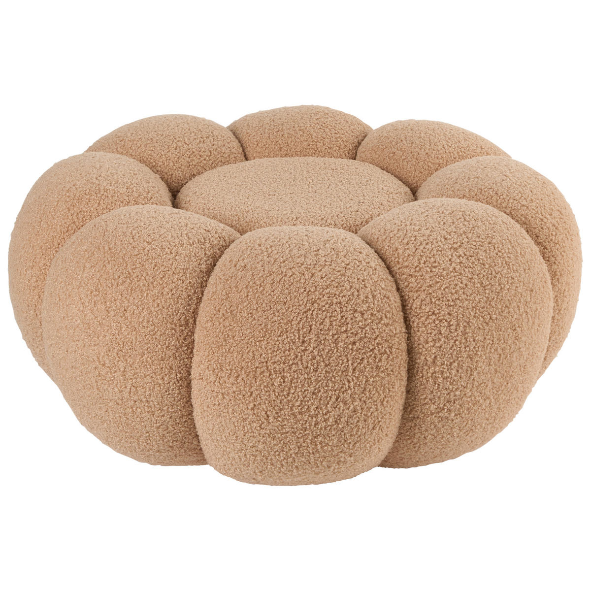 POUF Hellbraun Beaufort - Hellbraun, Textil (60/27/60cm) - Beliani