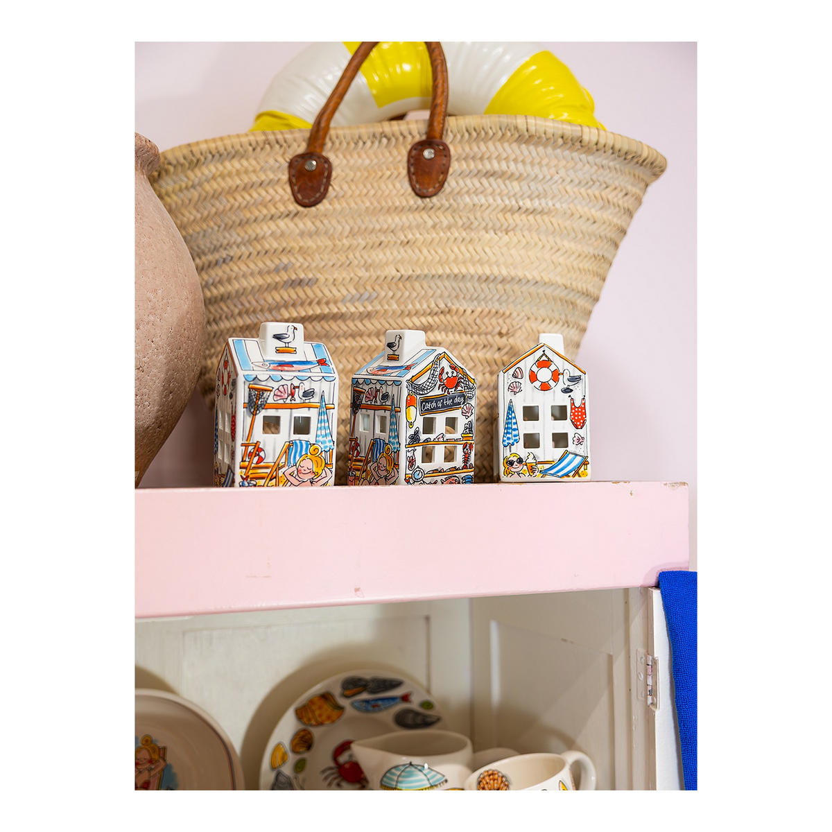 LICHTHAUS Strandhaus in Bunt - 14,50cm - Multicolor, Keramik (8.5/14.5/8.3cm) - Blond Amsterdam