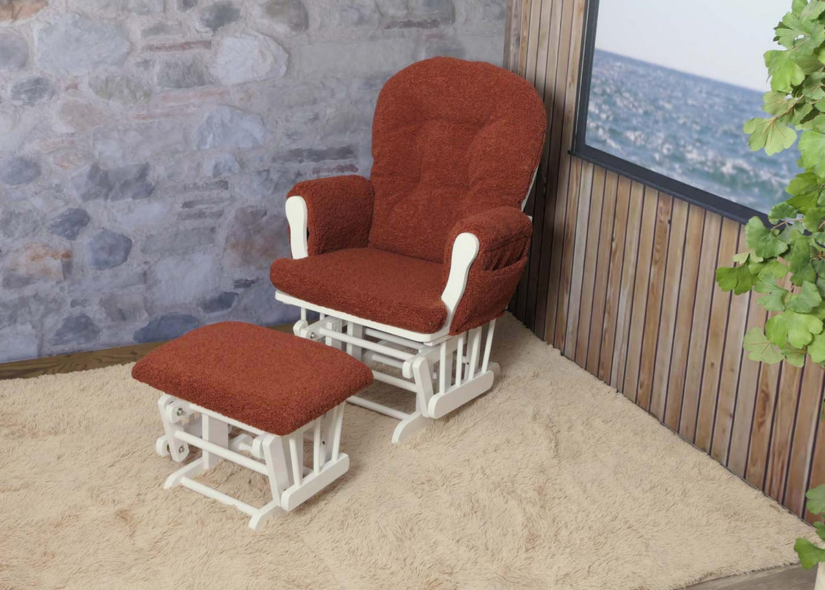 RELAXSESSEL Rotbraun, Weiß - Rotbraun/Weiß, Textil (74/105/72cm) - MCW