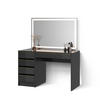 SCHMINKTISCH Imola Schwarz/Gold 120 cm mit LED-Spiegel - Goldfarben/Schwarz, Holzwerkstoff (120/75/55cm) - Livinity®