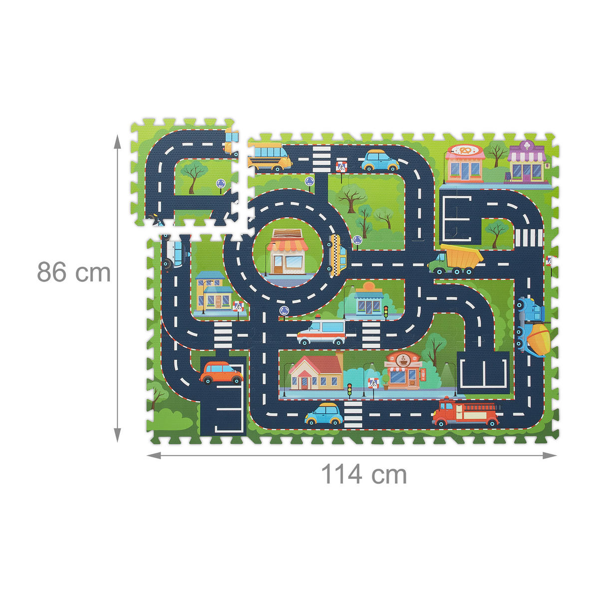 PODLOŽKA Barevná 12-dílná EVA pěna - různobarevná, textil (30/30cm) - Relaxdays