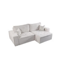 ECKSOFA Schlafsofa Flosi In Raven - Weiß, Holzwerkstoff/Textil (248/140cm) - Fun Möbel