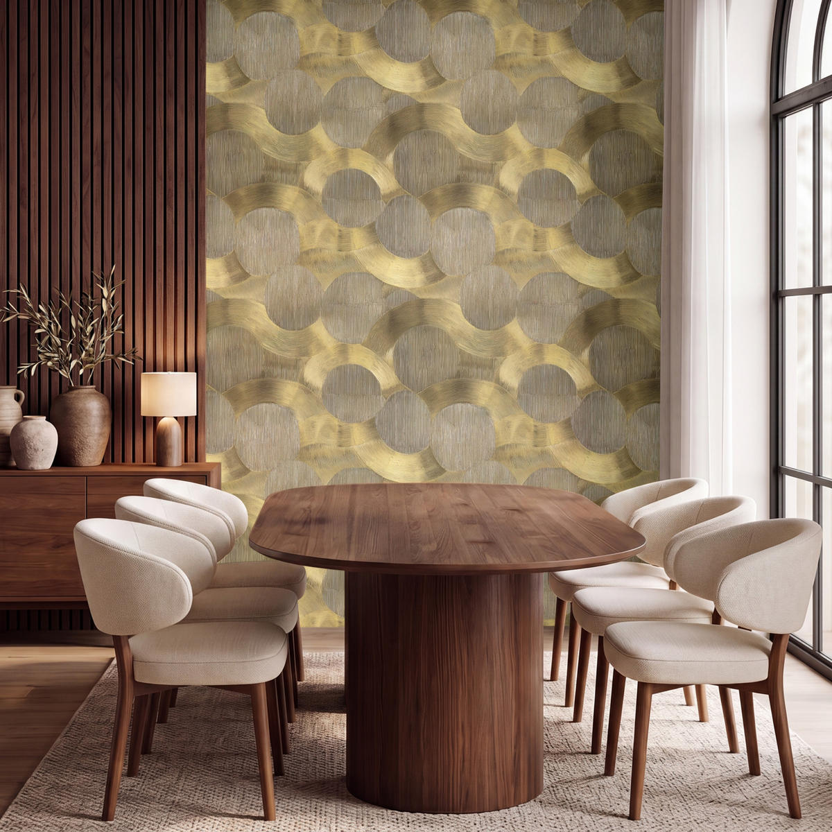 TAPETE - Modern - Geometrisch - Gold - 200x260 cm - Goldfarben, Papier (200/260cm) - OnlyWow